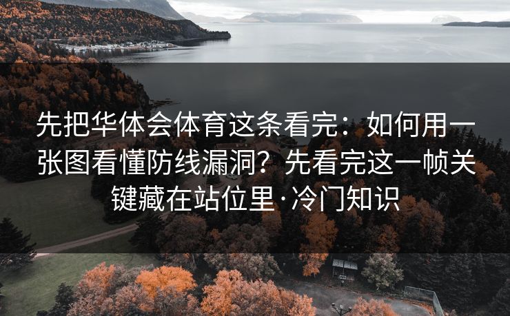 先把华体会体育这条看完：如何用一张图看懂防线漏洞？先看完这一帧关键藏在站位里·冷门知识