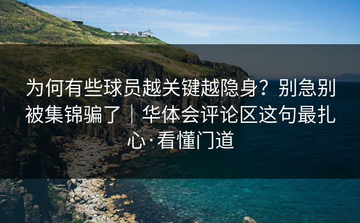 为何有些球员越关键越隐身？别急别被集锦骗了｜华体会评论区这句最扎心·看懂门道